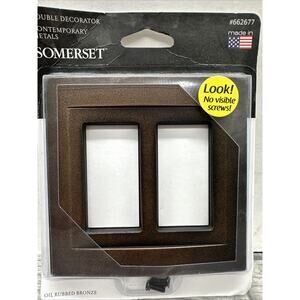 Somerset Double Decorator Oil Rubbed Bronze Metal Wall Switch Plate 2 Pack{11}